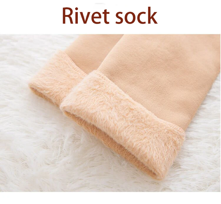 Winter warm socks color black socks thick velvet ladies girls women socks warm feet