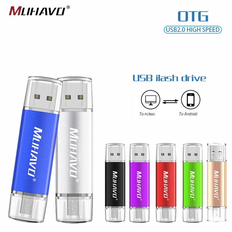 Флеш накопитель OTG USB флеш 128 Гб 64 ГБ 32 usb 2 0 16 otg 8 4 устройства для хранения|USB