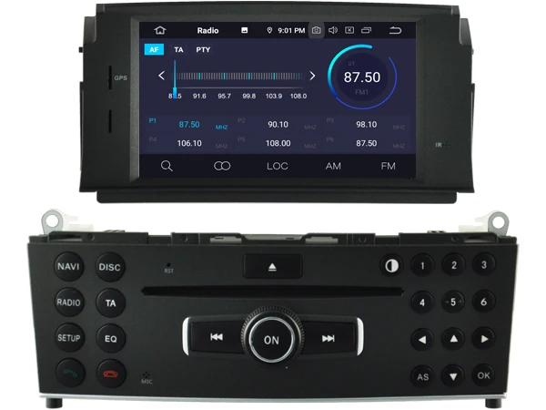 RUISO 4g+ 64g 8-Core автомобильный DVD плеер Android 9,0 для BENZ C CLASS автомобильный мультимедийный DVD Авто Радио Стерео 1080P GPS wi-fi DVR dab obd ips
