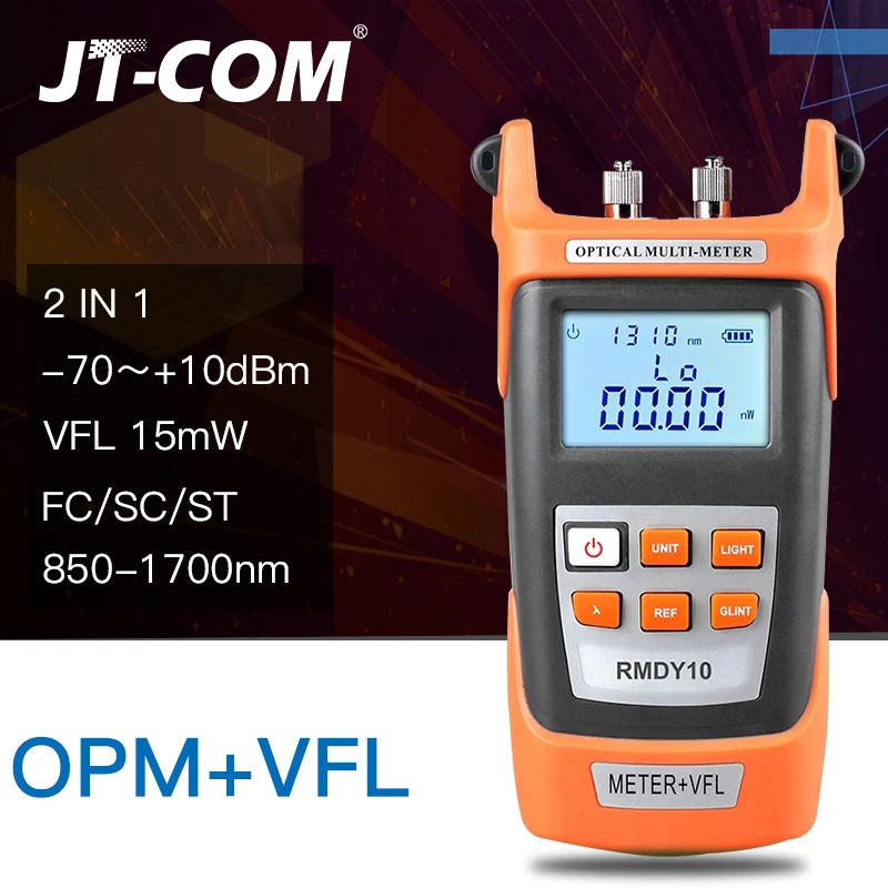 2 In1 Fiber optical power meter 70 3dBm and 15mW 15km Fiber Optic Cable Tester Visual 1