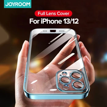 Joyroom-funda enchapada para iPhone 13, 12 Pro Max, cubierta de lente completa a prueba de golpes, funda suave de TPU para teléfono móvil, 13 Pro Max 1