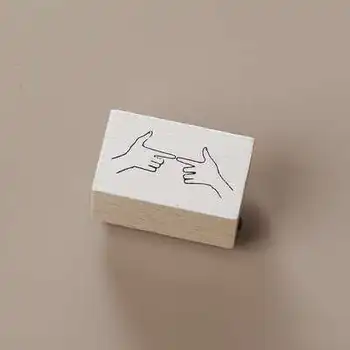 

Wooden seal vintage finger pull gesture hand account tool seal