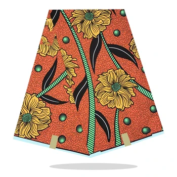 

Women Dress Material Real Soft Cotton Fabric 100%High Quality African Style Wax Prints Fabric 6 Yards For Sewing RV13-97