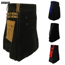 SHUJIN Мужская Kilt утилита Современная Kilt шотландская Мужская классическая ретро традиционная юбка шотландская средневековая юбка шотландская Homme Нижняя