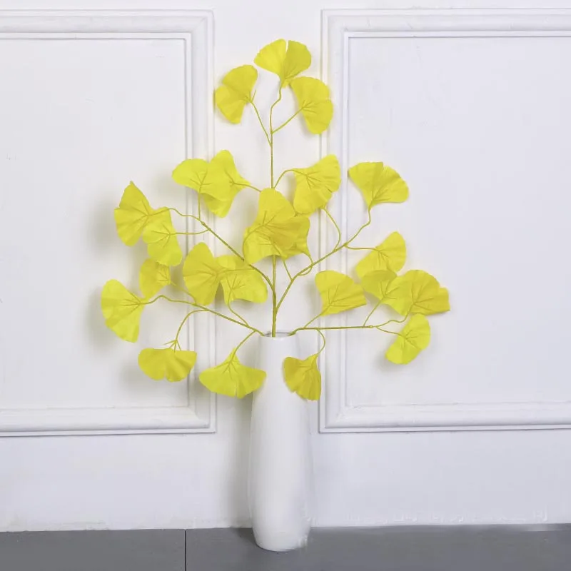 

12pcs Artificial Maple Leaf Branches Fake Greenery Maple Plant Gingko Leaf Tree Branches for Garden Wedding Decoration