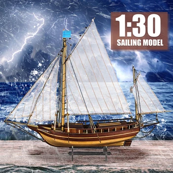 

3D DIY Handmade Assembly Ship Wooden Sailing Boat Model Kit Ship Assembly Scale Decor Educational Toy Children Gift