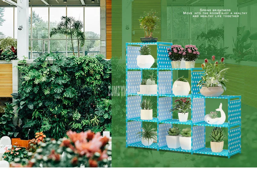 Multi-layer Foldable Plant Flower Pot Stand Shelve Free Combination Flower Display Rack Shelf Indoor Non-woven Fabric Steel Pipe