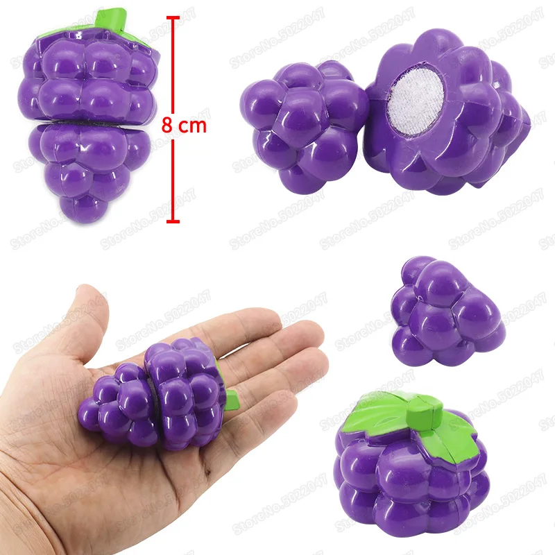 

Mini Purple Grape Fruit Girl Character Play Kitchen Game Cooking Safety Cutting Set Diy Children Christmas Gift Educational Toys