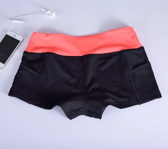 Black Orange Быстросохнущие спортивные шорты для девочек, летние обтягивающие шорты для йоги, гимнастики, тренировок, тренировок, бега, стройнящие сексуальные шорты - Цвет: Black Orange