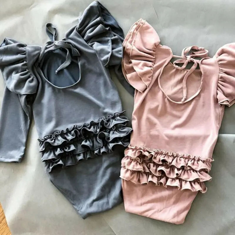 PUDCOCO Newborn Baby Girl Long Sleeve Ruffle Romper Jumpsuit Overall Clothes Set 0-18M Support wholesale