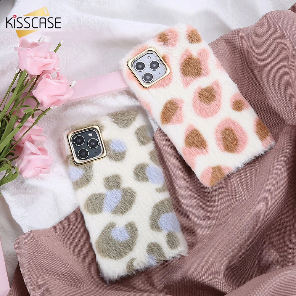 KISSCASE Mane Leopard Phone Case for Samsung S8 S9 S10 Plus S10e Warm Soft Hair Cute Cover Note 10 8 9 Coque |
