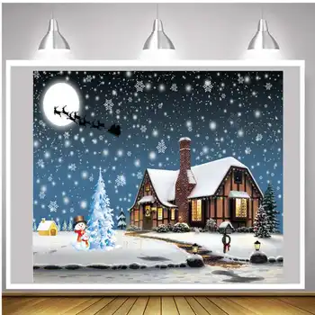 

Halloween Christmas Photography Background Snow Tombstone Castle Pumpkin Moon Backdrop For Photo Studio Photophone Party Decor
