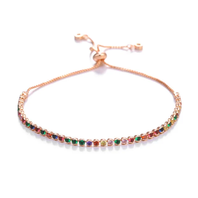 New Tennis Bracelet JUWANG модные регулируемые кольцеобразные браслеты для женщин Кристалл Шарм Свадебный браслет Femme вечерние ювелирные изделия друг подарок pulseira - Окраска металла: New Tennis Bracelet