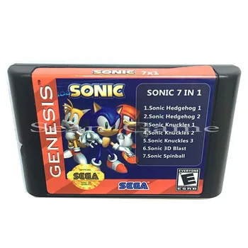 

16 bit SEGA MD Game Sonic 7 IN 1 Card for Sega Megadrive Genesis Video Game Console Cartridge