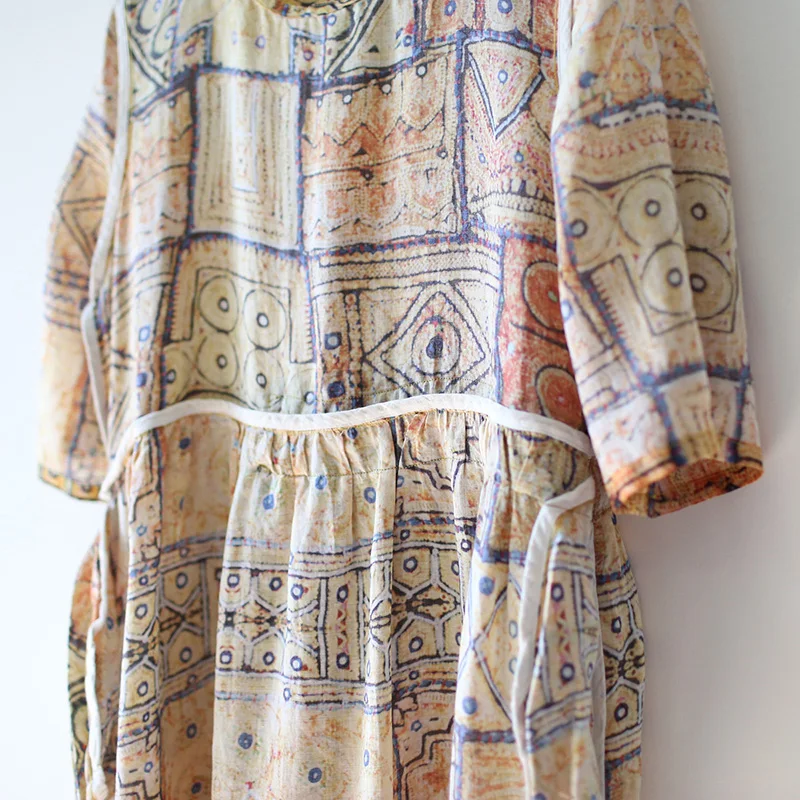 Skup Oryginalna wysokiej klasy czystej ramie sukienka retro kultury drukowanie koronki talia szczupła długa spódnica wiosna i lato