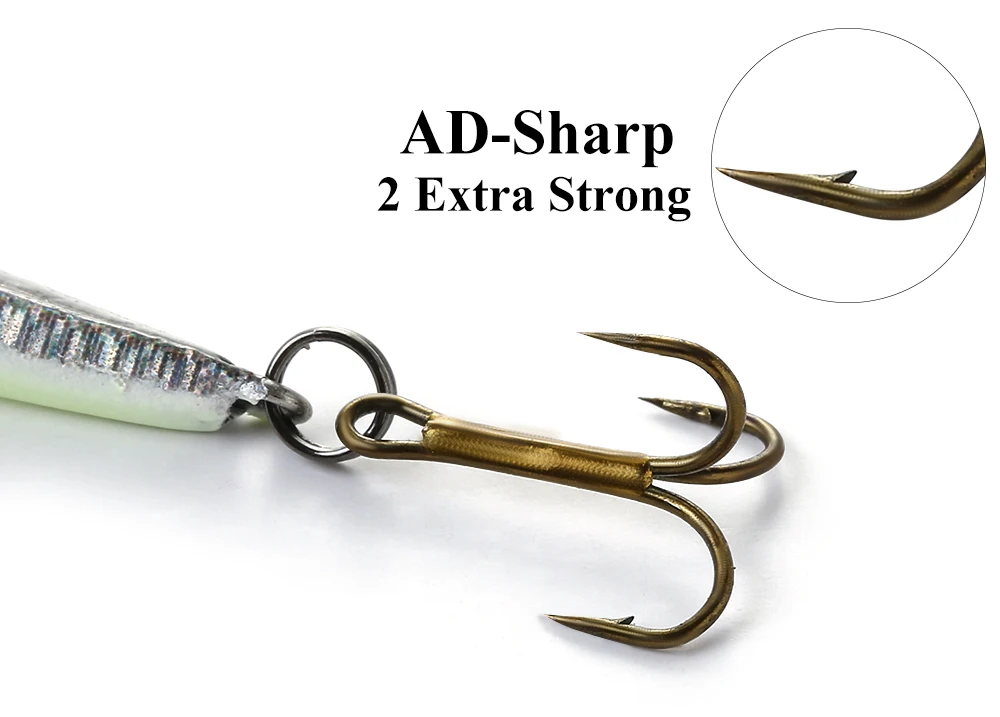 FTK 3PCS/Lot 5g 9g Ice Fishing Lure Sharp Hooks Ice Fishing Hook Winter Jig Wobbler Lure Jerk Bait Hooks