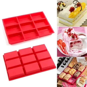 Silicone 9 Holes Bread Baking Pan Mould Tray Chocolate Cake Mould Dough Pastry Shaper Bakery DIY Baking Gadgets 35P
