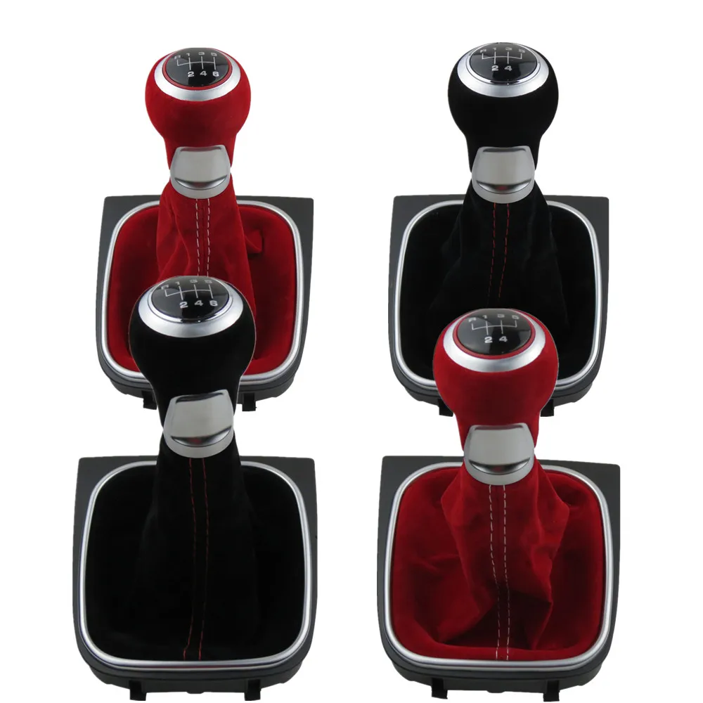 Новый замшевый кожаный красный черный полный 5 6 Скоростной рычаг переключения