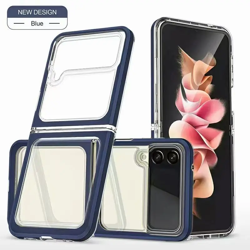samsung cute phone cover Multiple Transparent For Samsung Galaxy Z Flip3 Flip 3 5G Case Silicon Frame Hard Clear Protection Cover kawaii phone case samsung