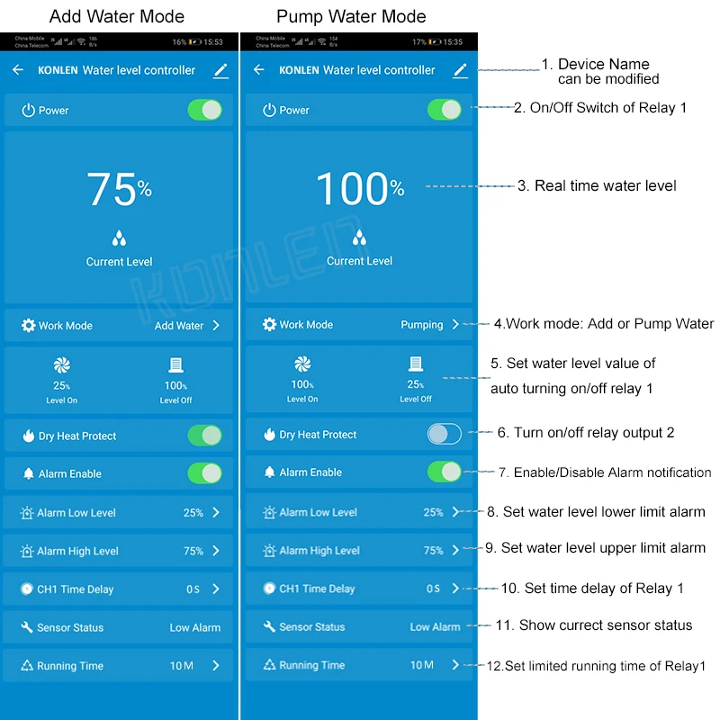 KONLEN Tuya Water Level Sensor WIFI Smart Home Leakage Flood Alarm Controller Meter Pool Vape Tank Flow Detector Leak Protection 4 KONLEN Tuya Water Level Sensor WIFI Smart Home Leakage Flood Alarm Controller Meter Pool Vape Tank Flow Detector Leak Protection 4