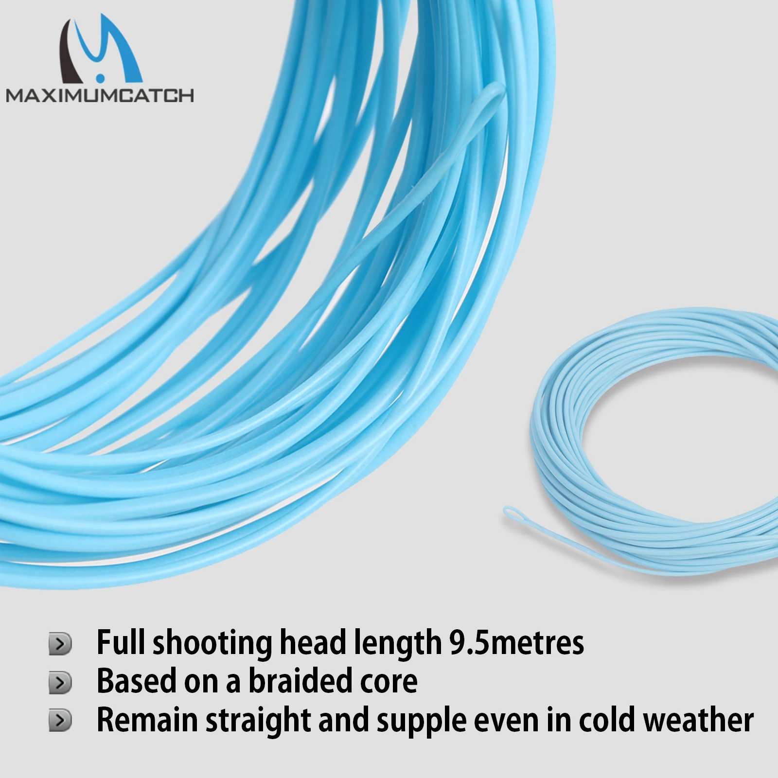 Maximumcatch Shooting Head Fly Line 5S/6S/7S/8S/10F 9.5M Floating/Sinking Fly Line With 2 Welded Loops 5