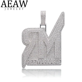 شراءقلادة مجوهرات مخصصة من AEAW طراز Hiphopjewelry قلادة مويسانيتي مصنوعة من الذهب الأبيض 10K أو S925 فضة حوالي 6.53ctw