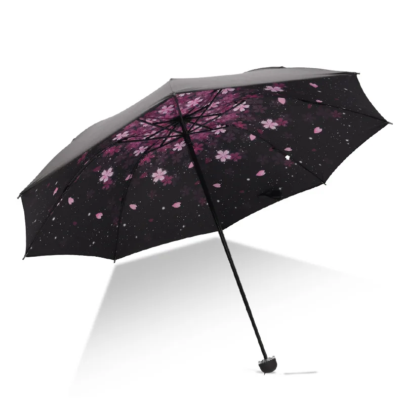 Beautiful Flower Painting Umbrella Men And Women Windproof Sunny Rainy Fold Umbrellas Outdoor Ladies Parasol For Gifts | Дом и сад