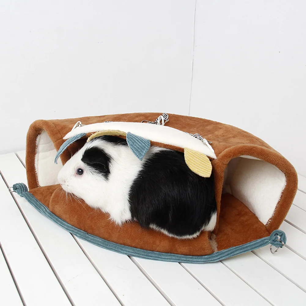 Hamster Guinea Pig Winter Warm Hanging Nest Soft Reusable Sleeping Diamond Velvet Tunnel Hammock Washable Small Pet Supplies