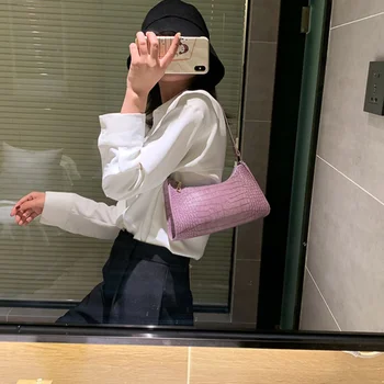 

Retro Alligator Pattern Tote Women Small Shoulder Bag Lady's Vintage Leather Messenger Bag Fashion Subaxillary Bags