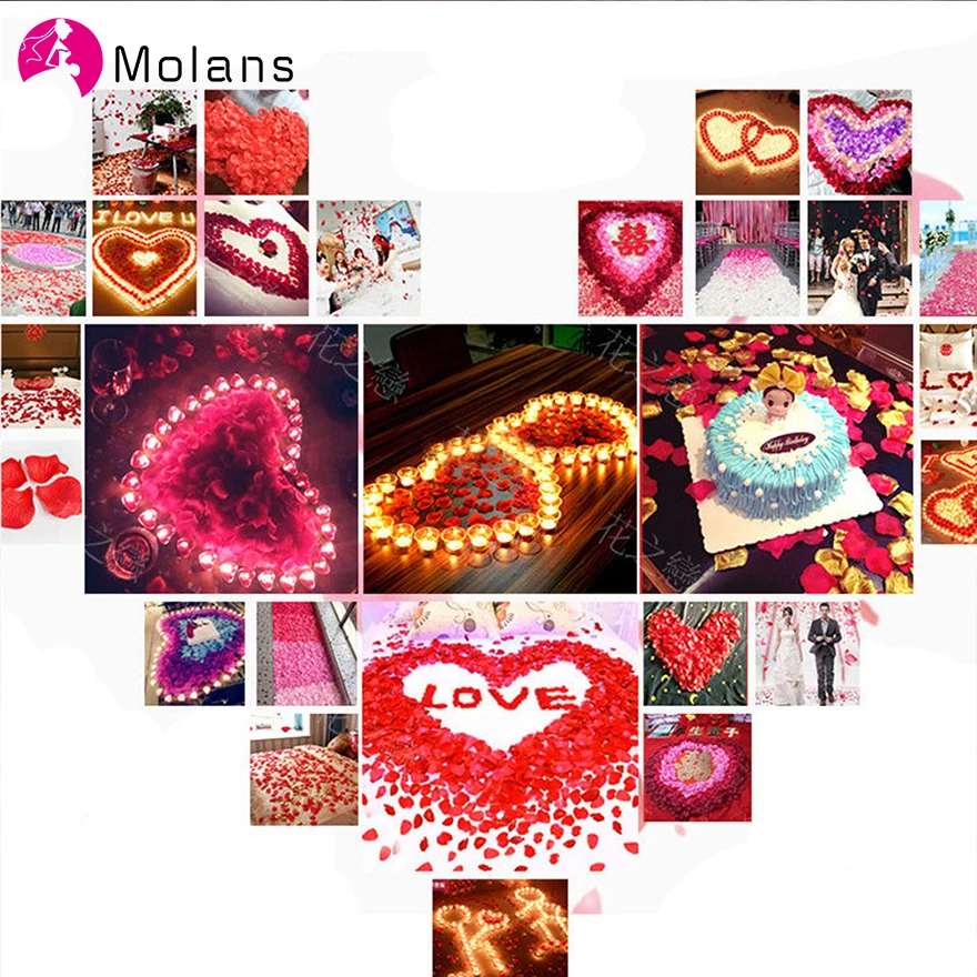 Лепестки из шелковой ткани MOLANS 5*5 см стимуляция лепестков роз для свадебной