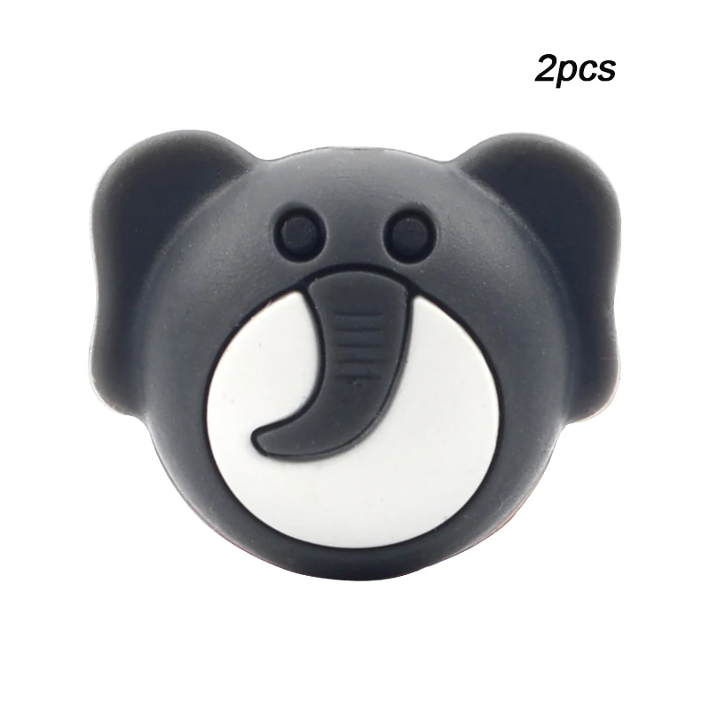 2pcs dim gray LOFCA 2 шт слон силиконовые бусины без БФА, силиконовый Прорезыватель еды, Детские Силиконовые Прорезыватели, жевательные создание игрушек, подарок - Цвет: 2pcs dim gray