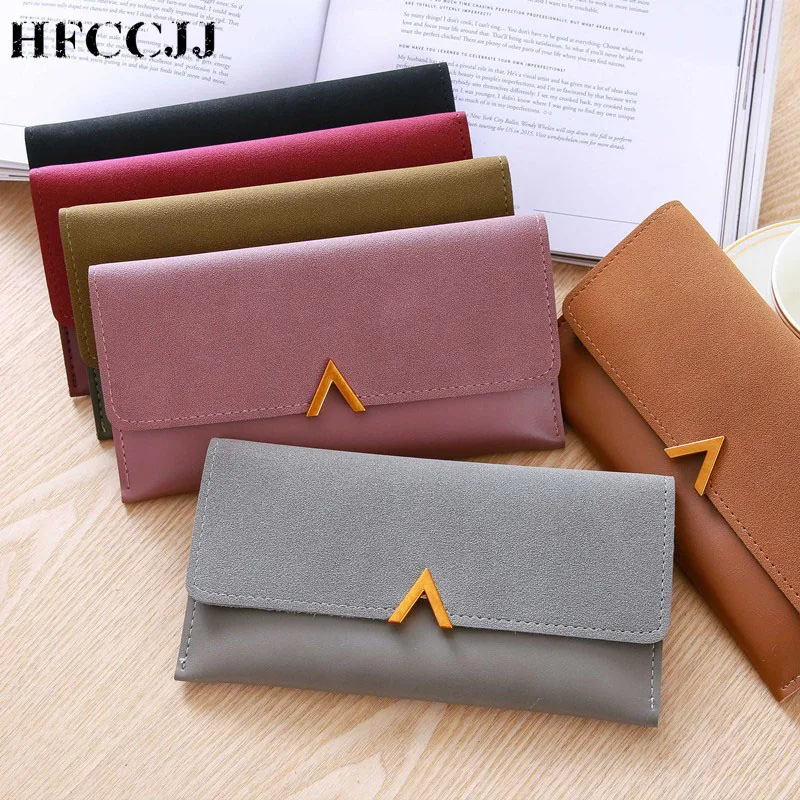 Новый кожаный женский клатч кошельки на застежке Дамский кошелек для мелочи