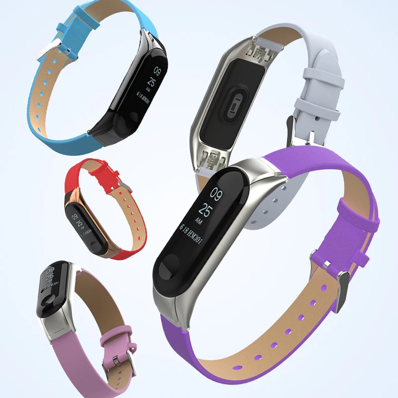 Яркий кожаный ремень для Xiaomi mi band 4 3 ремешок для Xiaomi mi Band 3 4 аксессуары браслет mi band Cinturino