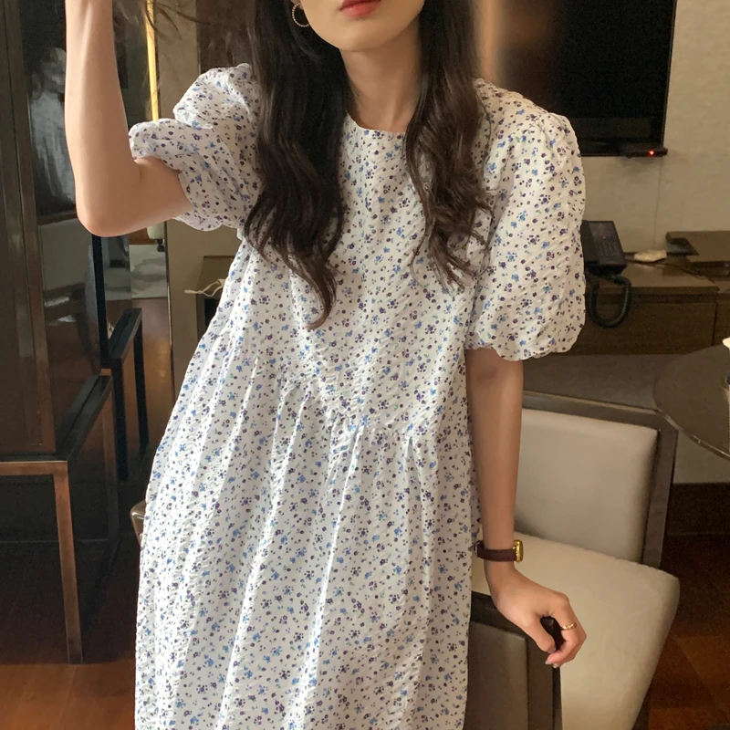 Alien Kitty 2021 Vintage Prom All Match Hot Florals Retro Printed Party Vestidos New Arrival Girls Elegance Loose Long Dresses | Женская