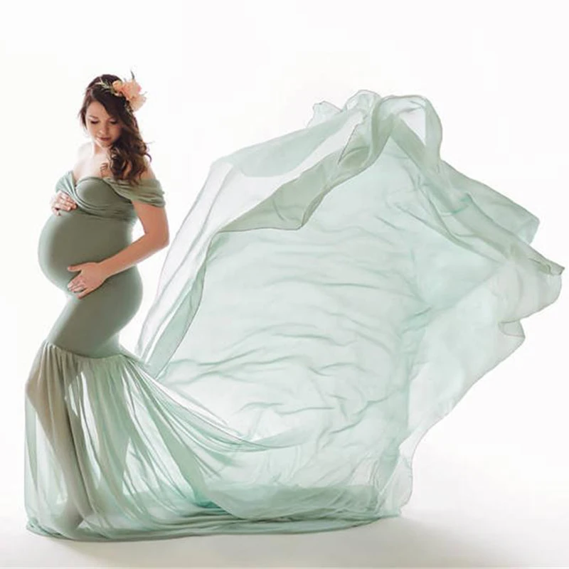 

Maternity Photography Props Pregnancy Dress For Photo Shooting Off Shoulder Pregnant Dresses For Women Maxi Maternity Gown
