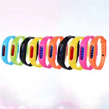 

10Pcs Mosquito Repellent Wristband Insect Repellent Band Plant Essential Oil Silicone Bracelet for Kids Adults (Assorted Color)