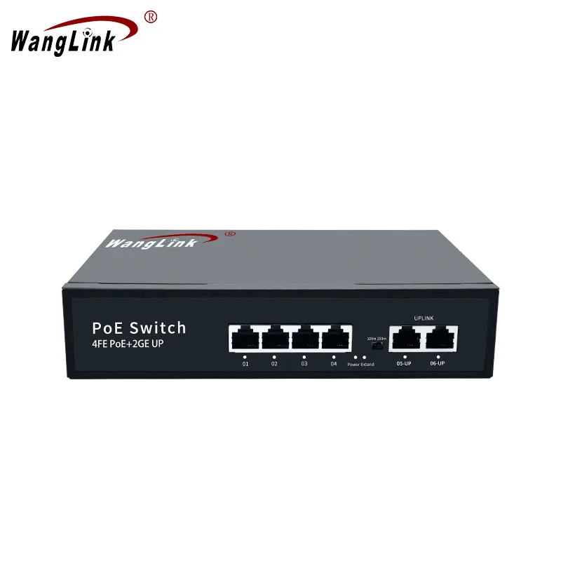 Wanglink POE коммутатор 100 м/1000 м 4/8/16 порт + 2 порта Uplink сетевой Ap/cctv камера