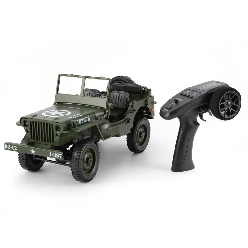  C606 1:10 RC Car 2.4G 4WD Convertible Remote Control Light Jeep Four-Wheel Drive Off-Road Military 