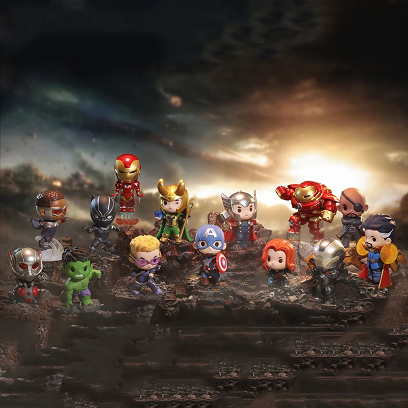12 Pz/Set Marvel Ant -Man Black Panther Hulk Captain America Black Widow Dr.Strange Loki Iron Man Thor Action Figure Giocattoli Regalo