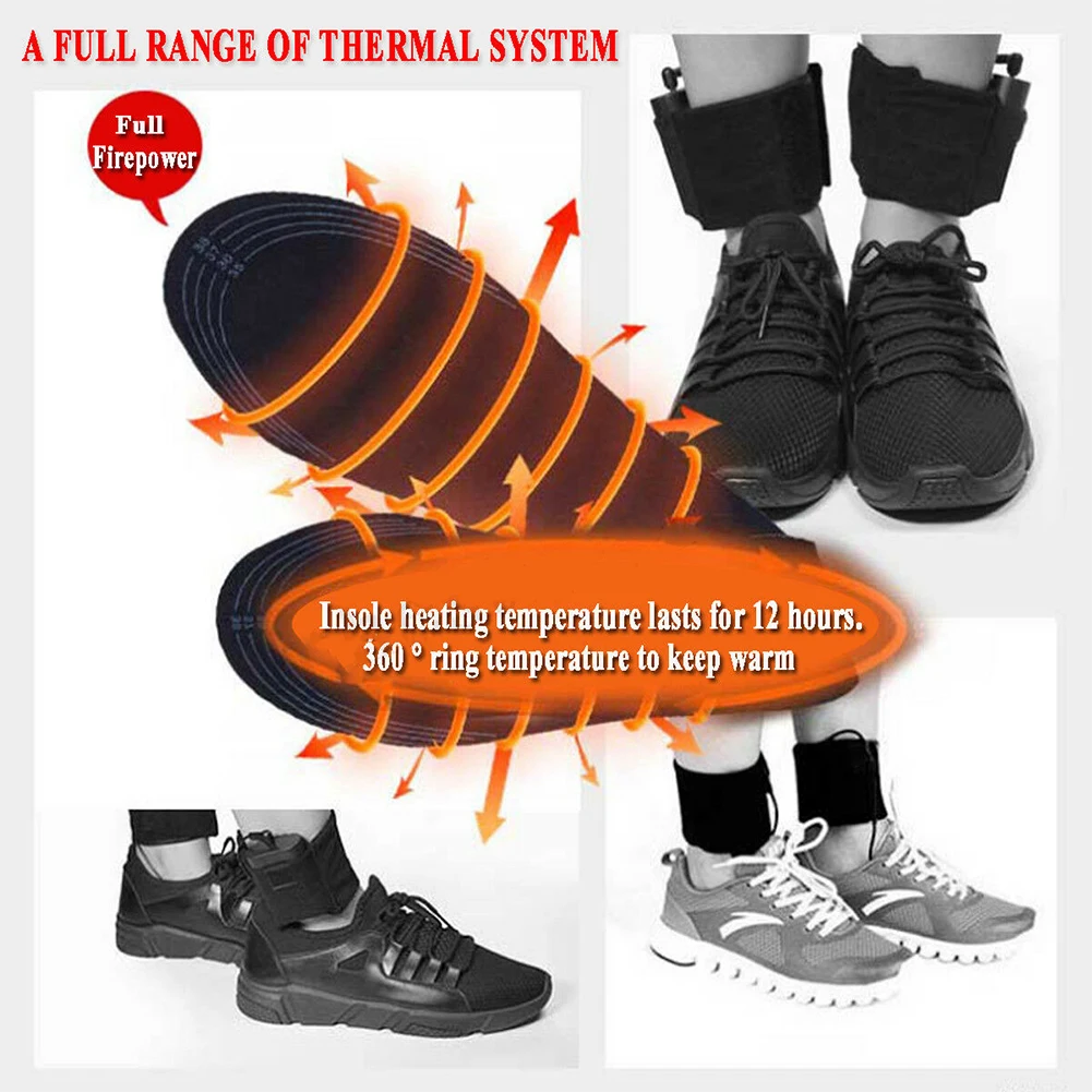 

Dirt Proof Shoe Pad Electric Heated Comfort Reusable Cuttable Washable Insoles Men Women Black USB Foot Warmer Winter