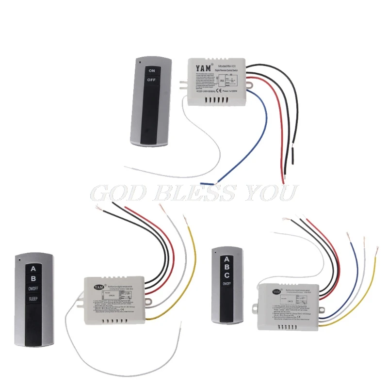 Wireless 1 Channel 2 Channel 3 Channel ON-OFF Lamp Remote Control Switch Receiver Transmitter Drop S