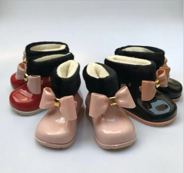 

Baby Girls Rain Boots Baby Kids Rain Boots Warm Beauty Bow Rainboots Fashion Rubber Shoes Toddler Kids Jelly shoes