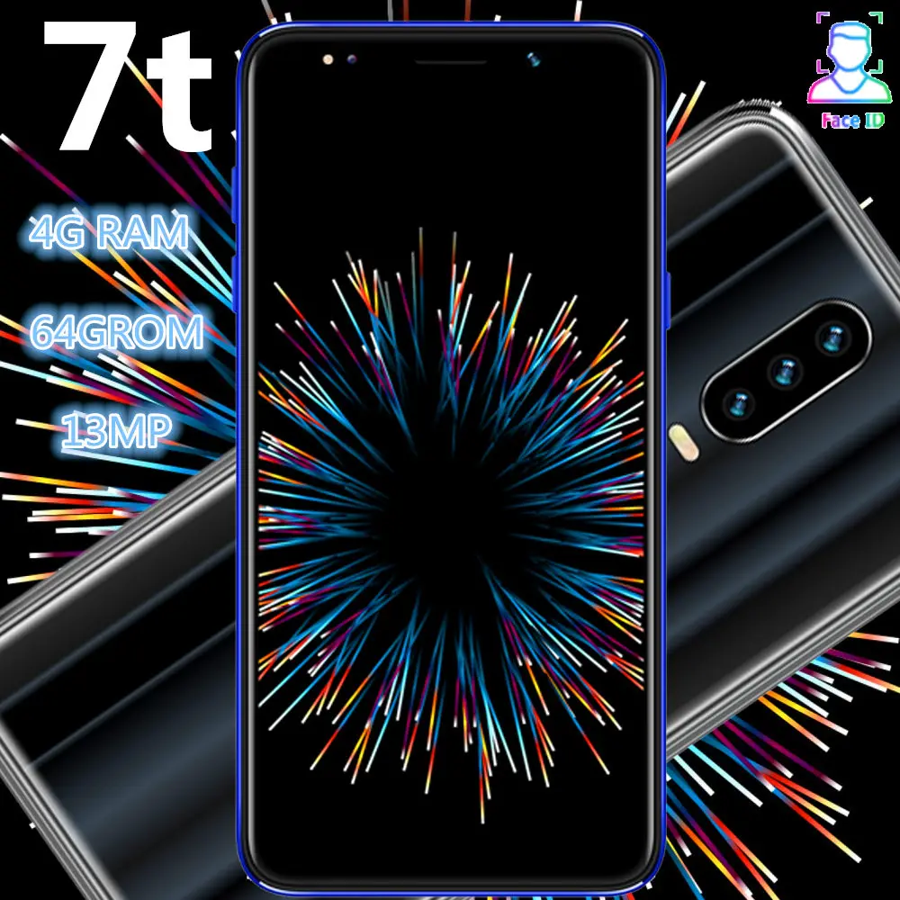 7t Global четырехъядерный смартфон 4G ram 64G rom 13MP 6," 18:9 дешевые celulares Face ID разблокированные WCDMA Android Мобильные телефоны 3g