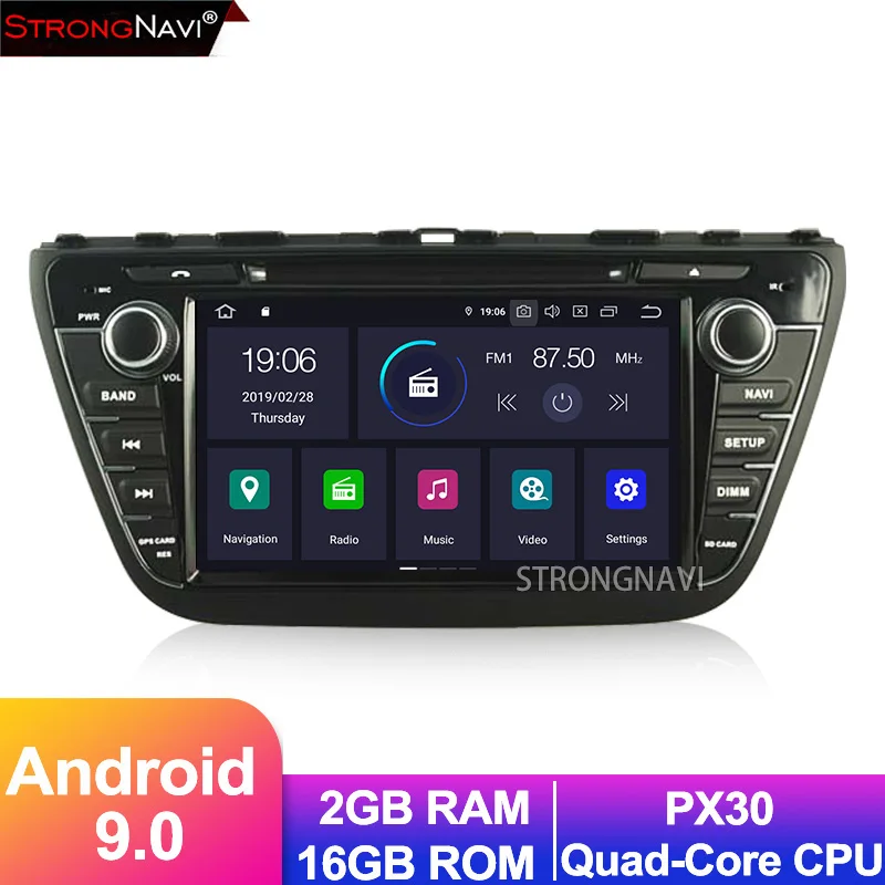 Android 9,0 автомобильный DVD мультимедиаплеер ForSUZUKI S-CROSS 2013 автомобильный Радио плеер с wifi gps навигацией камера заднего вида