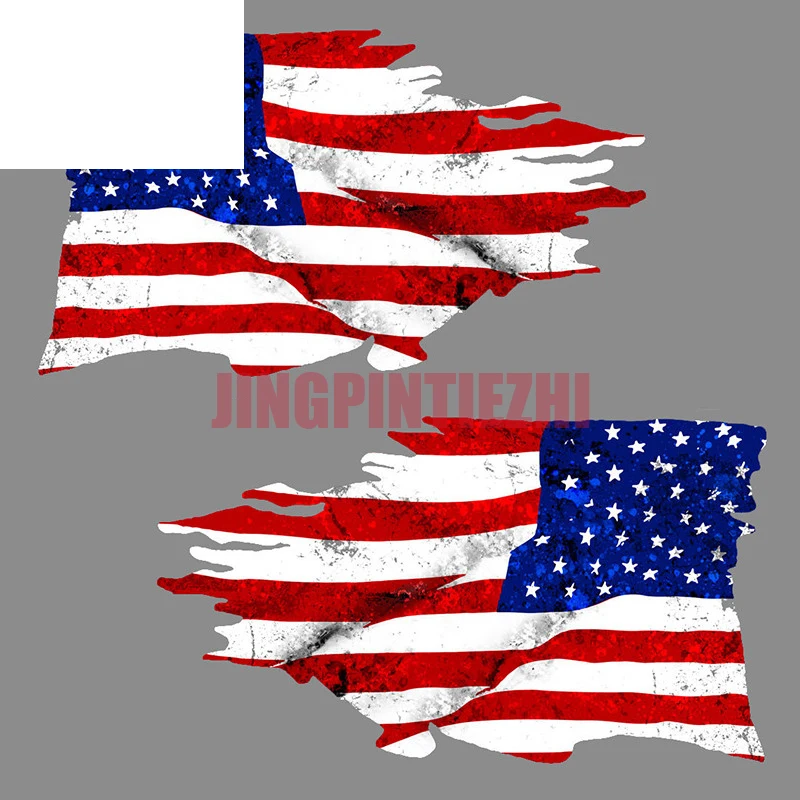 

Interesting USA TATTERED Flag Car Stickers Rearview Mirror Sticker 2 Pack MIRRORED 3D Waterproof Vinyl Decal Car Accessories