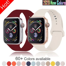 Soft Silicone Band for Apple Watch Series 6 5 4 3 2 SE 38MM 42MM Rubber Watchband Strap
