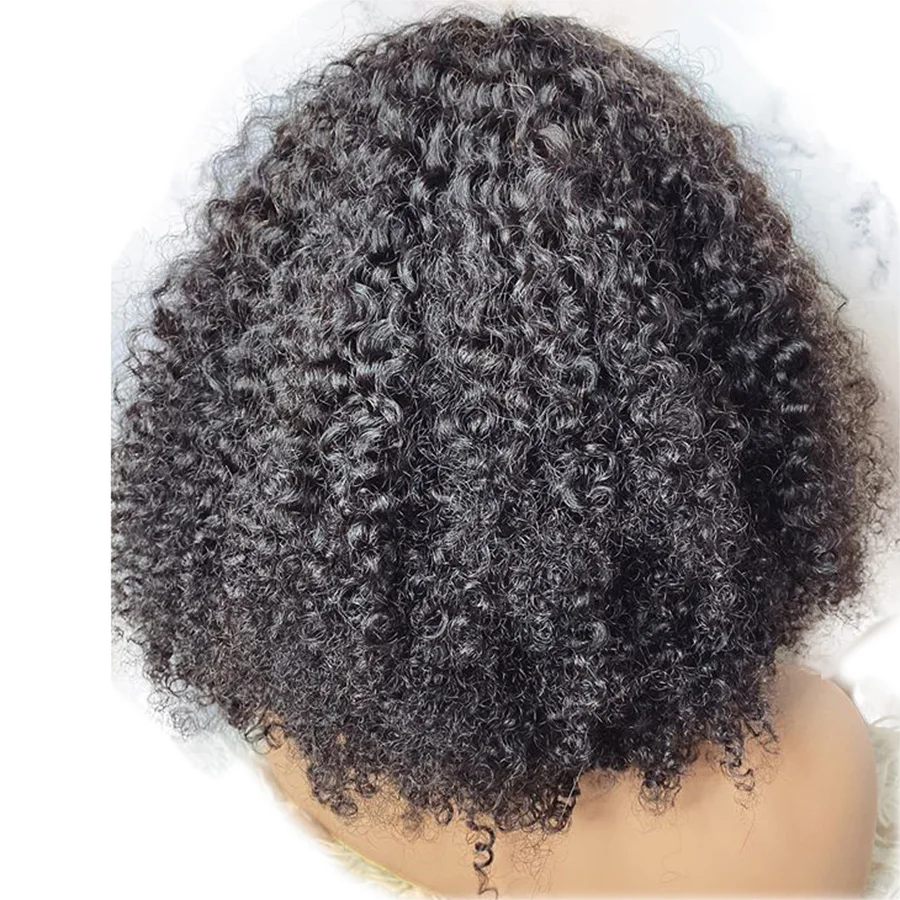 Афро кудрявый вьющиеся 13X6 Синтетические волосы на кружеве парики для чернокожих Для женщин 180 плотность мягкий и плотный вьющиеся 360 Синтетические волосы на кружеве al предварительно вырезанные парики из волос