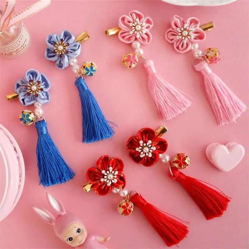 

Ancient Manual Japanese Cherry Bell Tassel Blossom Put Hair Feng Kimono Bathrobe Cosplay Accessories Hairpin Headwear