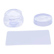 1 세트 스크럽 클리어 네일 아트 인감 인쇄 큰 스탬퍼 스탬핑 전송 + 스크레이퍼 키트 diy 도구(China)