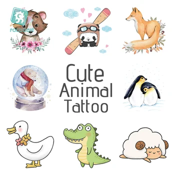 

Rocooart Disposable Tattoo Sticker Animals Party Decoration For Baby Kids Birthday Favors Cute Panda Temporary Tattoos Supplies